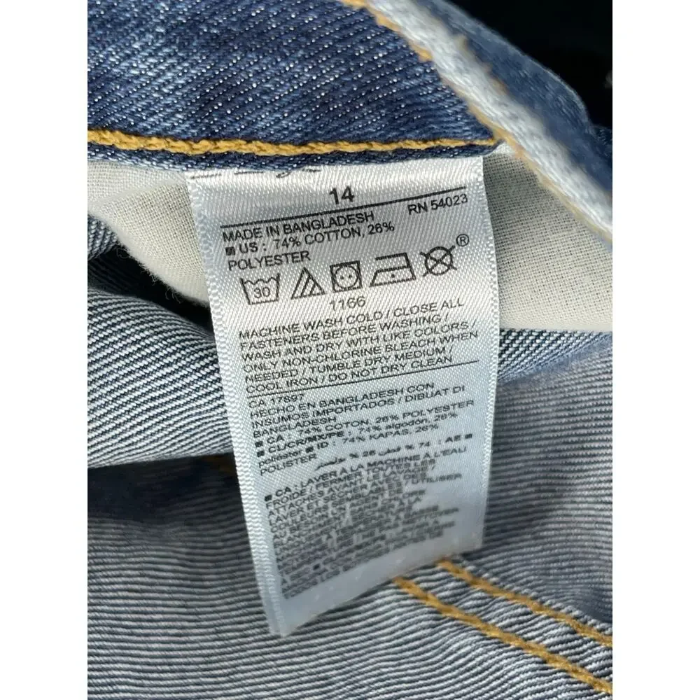 Old Navy Girls Faded Medium Wash Blue Denim Jean Shorts Youth Size 14
